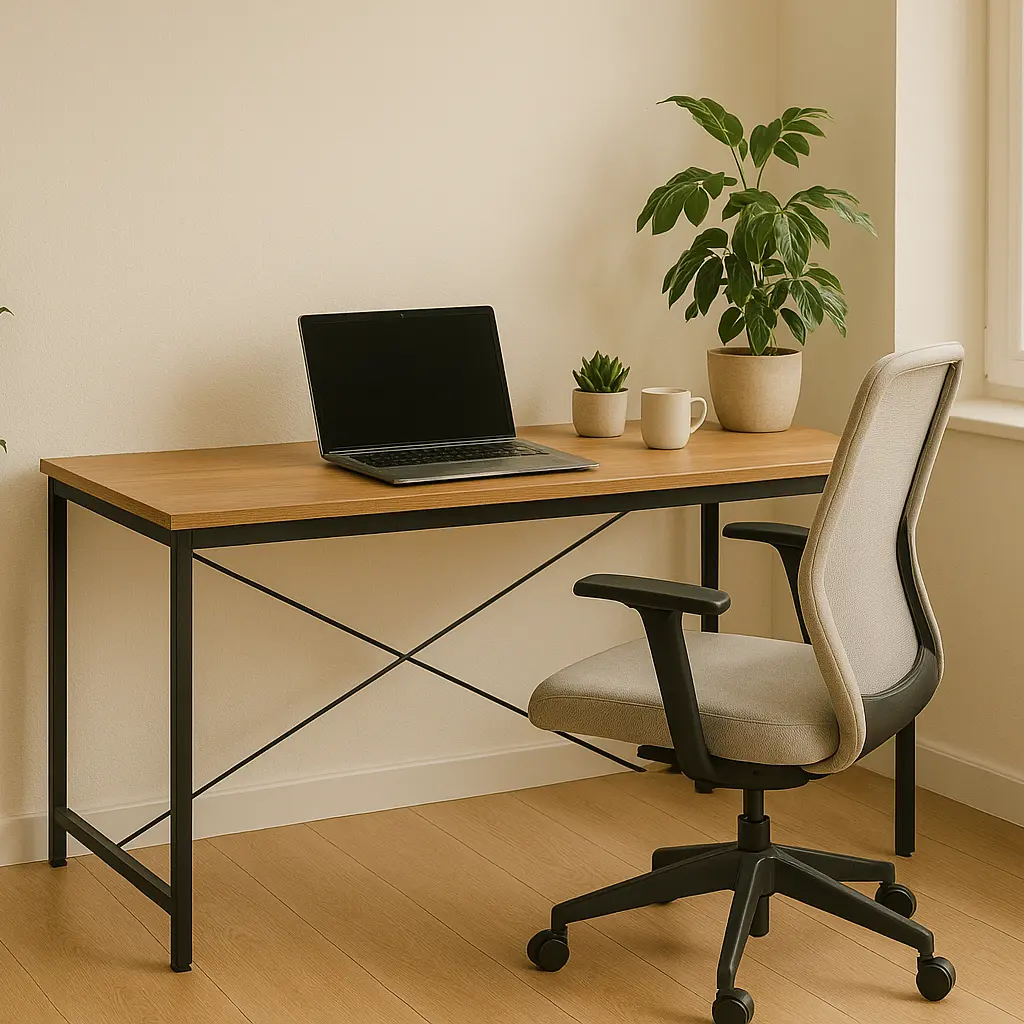Escritorio industrial hierro y madera 120×60 cm — foto 2