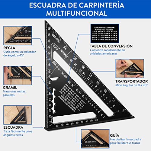 Escuadra de carpintero ZENAKIO 12 en 1 — foto 3