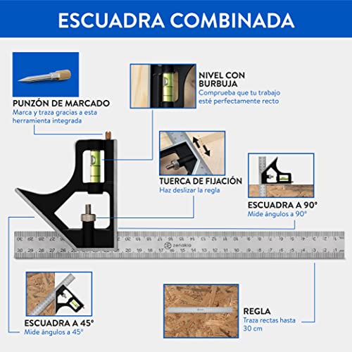 Escuadra de carpintero ZENAKIO 12 en 1 — foto 4