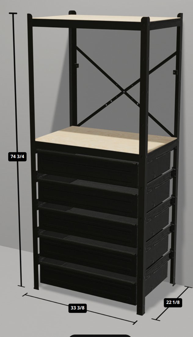 IKEA BROR Banco de Trabajo con 5 Cajoneras — Tablero de Pino — foto 5