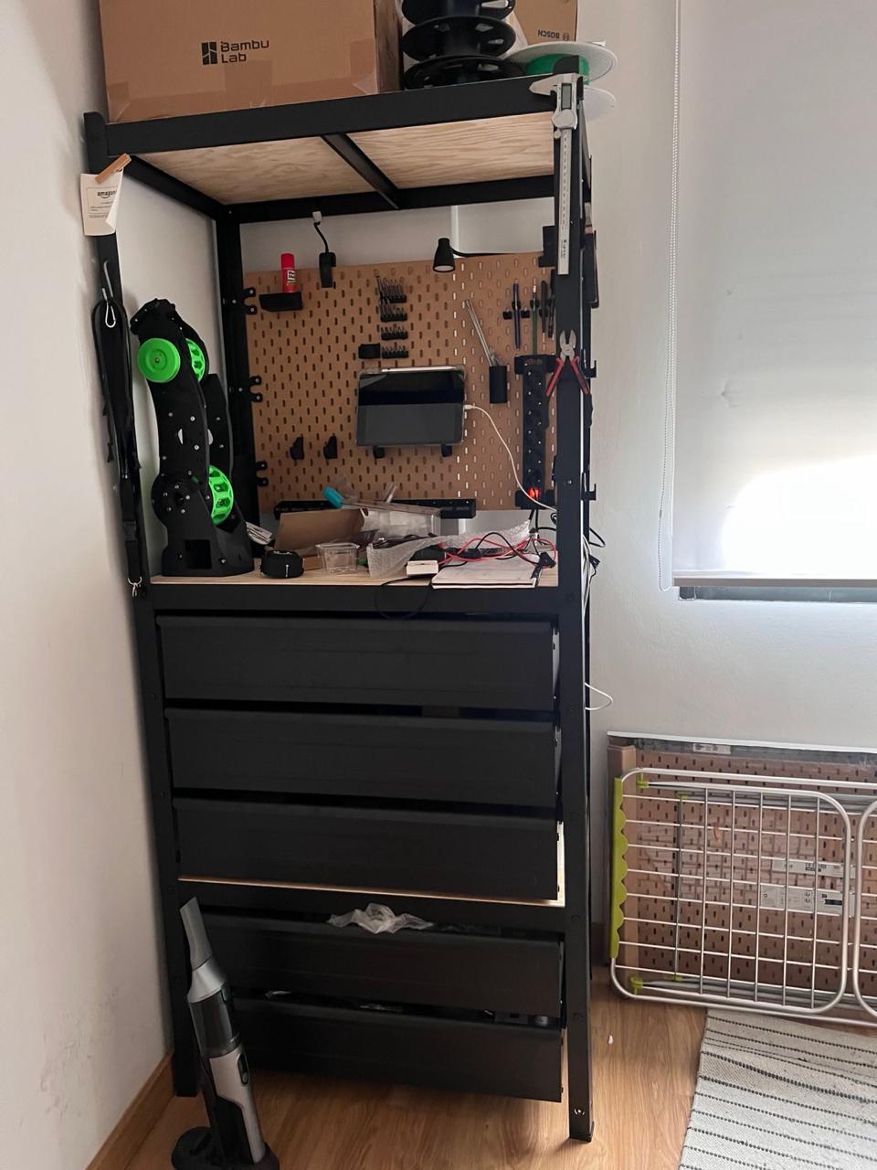 IKEA BROR Banco de Trabajo con 5 Cajoneras — Tablero de Pino — foto 2