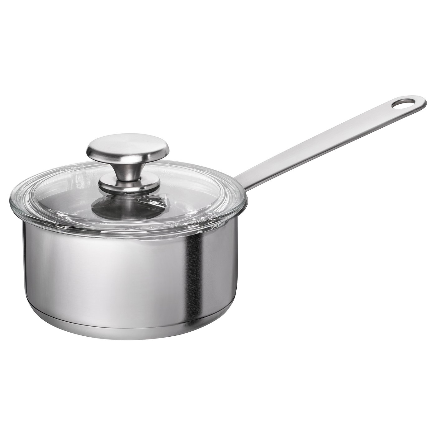Cacerola IKEA HEMKOMST 1 L acero inoxidable con tapa de vidrio