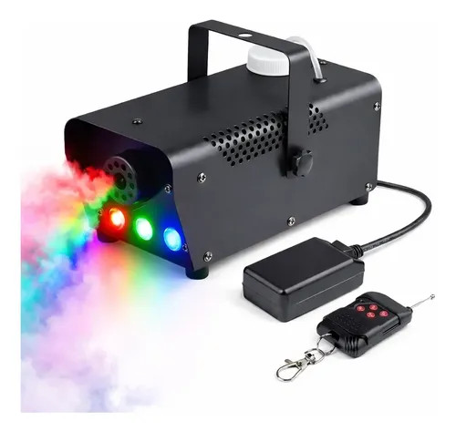 Máquina de humo 600 W con flash LED RGB y control inalámbrico