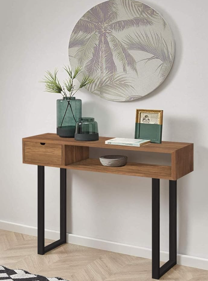 HOGAR24 Mueble Recibidor Industrial Angi 100 — Madera maciza 100×30×85cm — foto 2