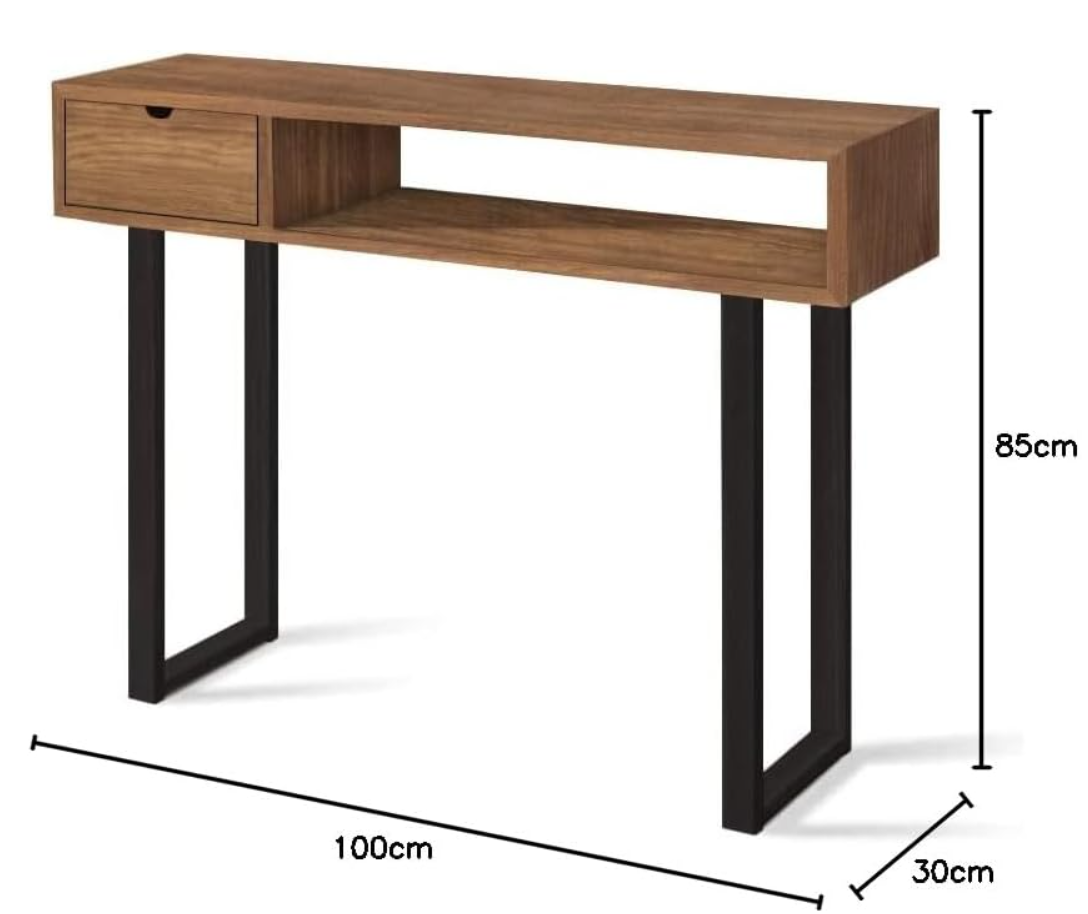 HOGAR24 Mueble Recibidor Industrial Angi 100 — Madera maciza 100×30×85cm