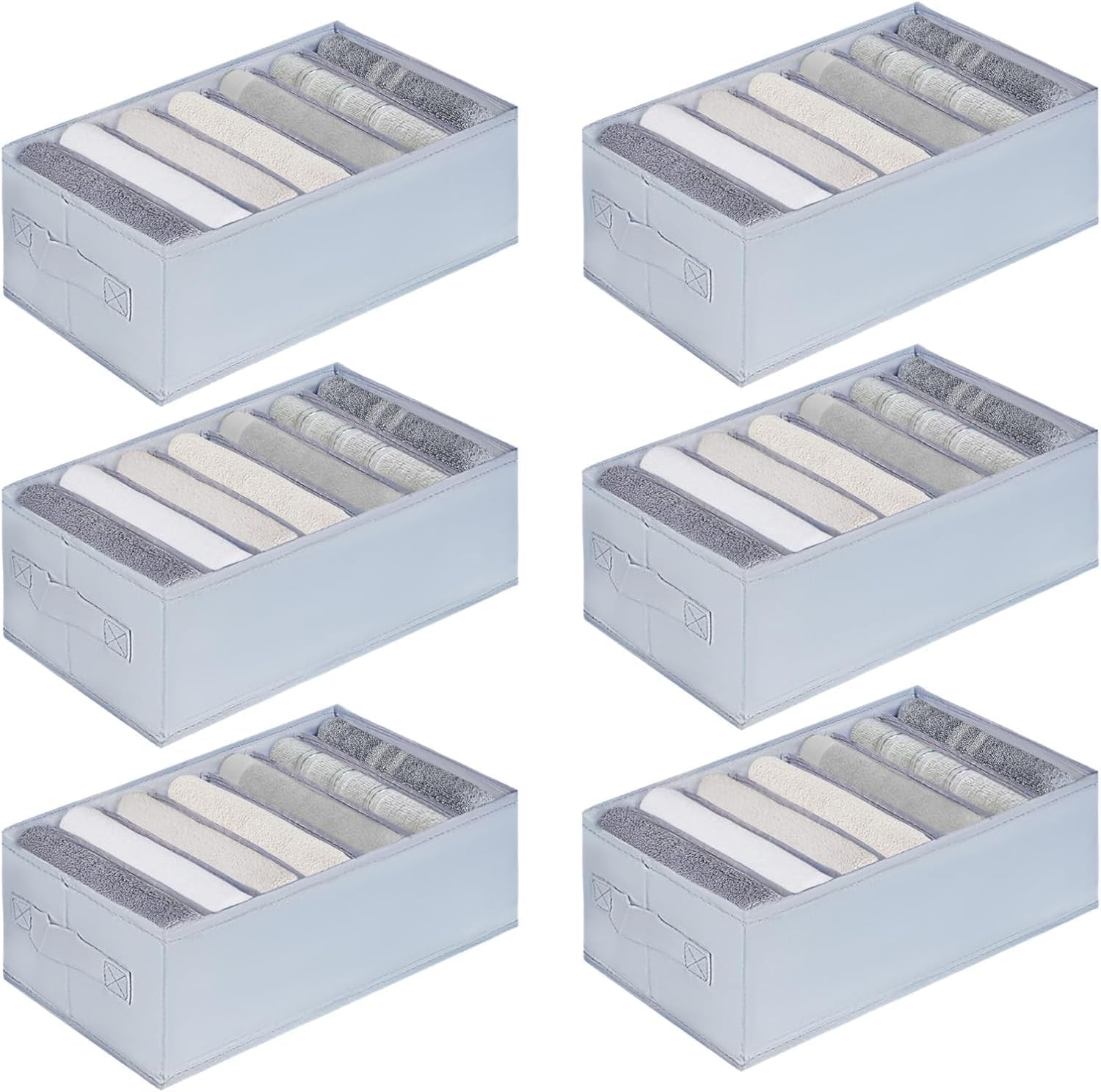 hinrey Set de 6 Organizadores de Ropa Plegables 34×17×12 cm