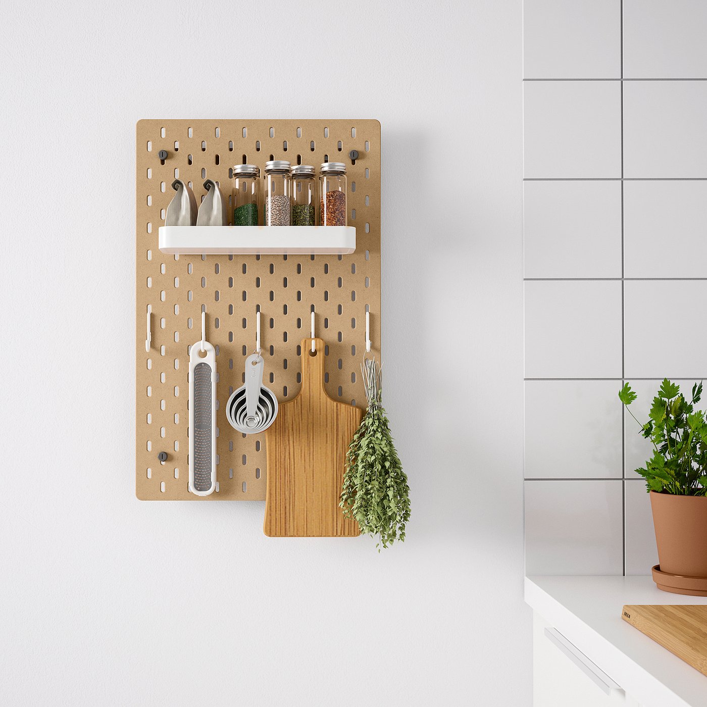 Tablero Perforado IKEA SKÅDIS Madera 36×56 cm (unidad 2 de 2)