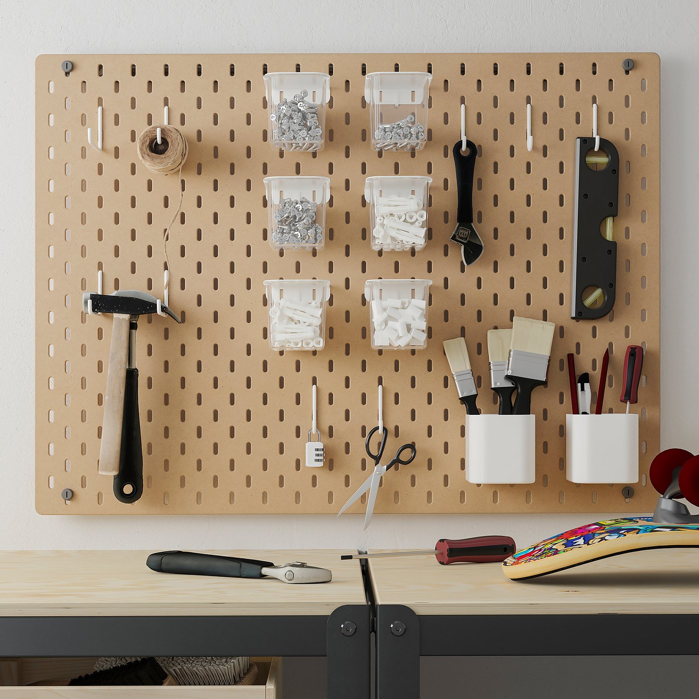 Tablero Perforado IKEA SKÅDIS Madera 76×56 cm (unidad 2 de 4)