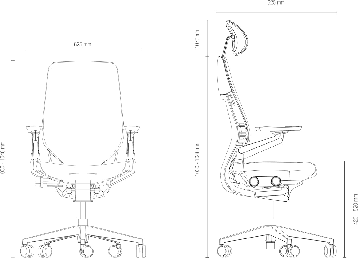 Silla Steelcase Gesture — Blanca con apoyacabeza — foto 2
