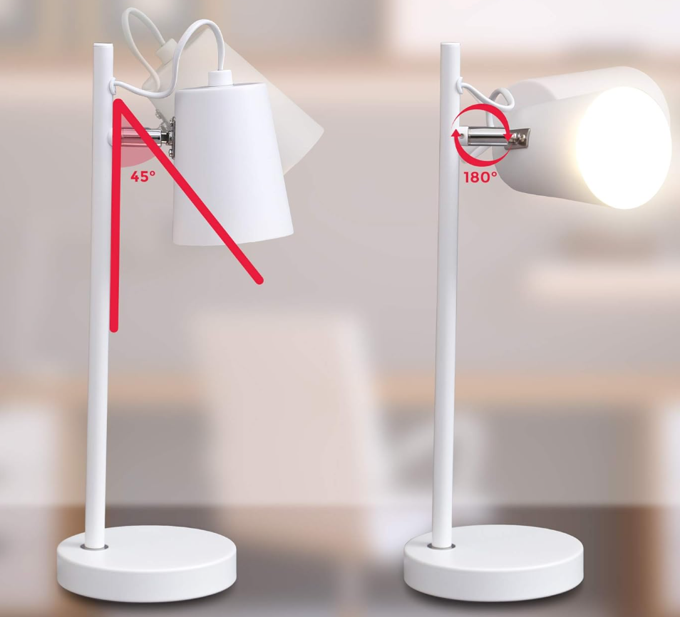 Velador B.K.Licht nórdico blanco — Lámpara de mesa E14 — foto 3