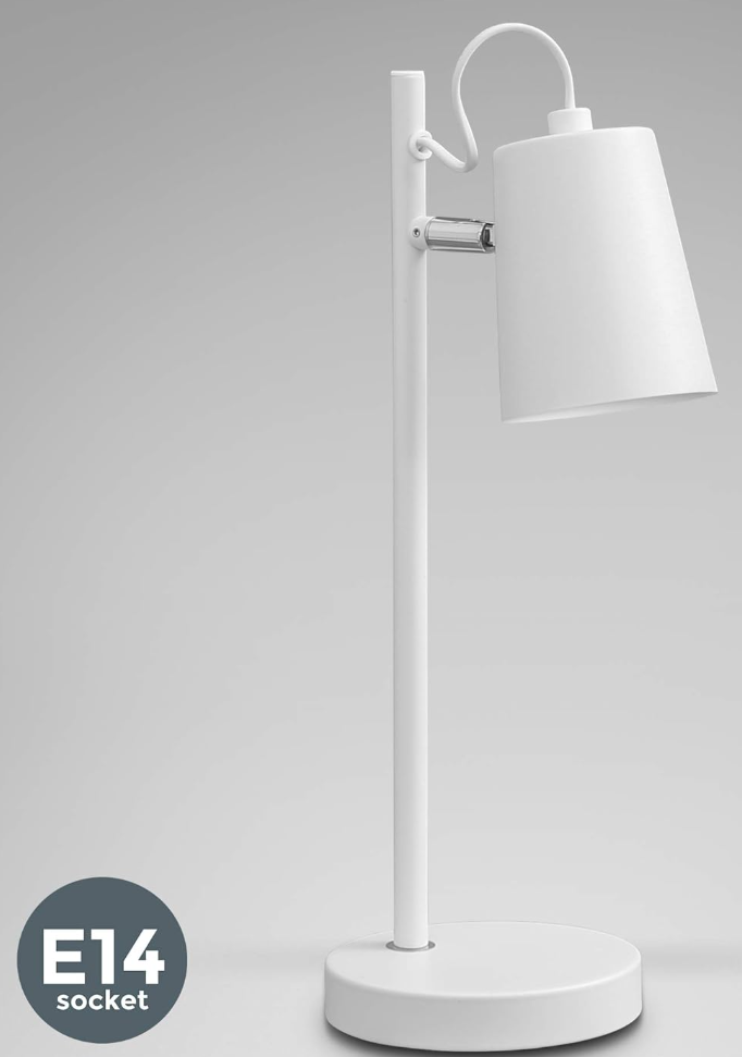 Velador B.K.Licht nórdico blanco — Lámpara de mesa E14